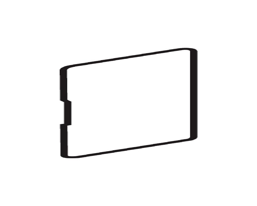 Silk-white internal LEGRABOX cover cap with indented Blum logo, press-on nylon (ZA7-5700)