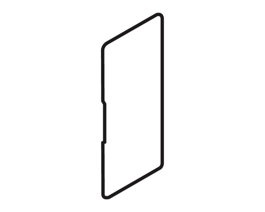 Blum LEGRABOX Pure internal rectangular cover cap in carbon black matt (ZA7.5700), nylon drawer side cap with Blum logo for clean, seamless drawer interior finish