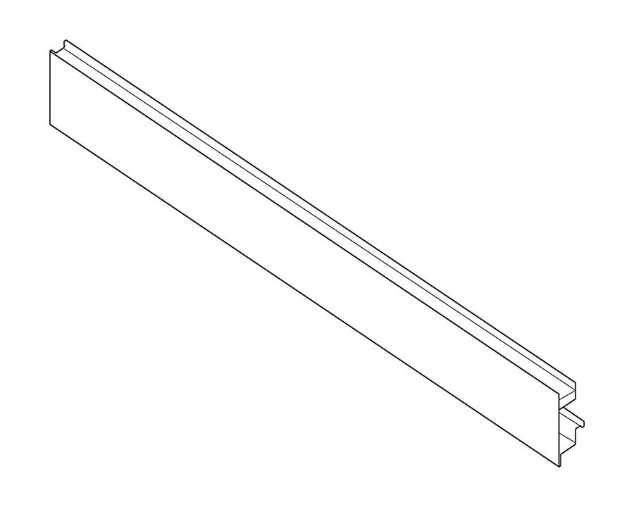 Silk-white LEGRABOX pure 1043 mm front fixing piece for glass inner drawer, aluminium profile, C-height (ZV7.1043MN1)