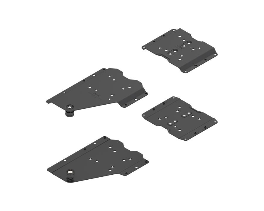 Blum REVEGO Duo left‑hand pocket connector set, 18–19 mm pocket‑side thickness, black steel