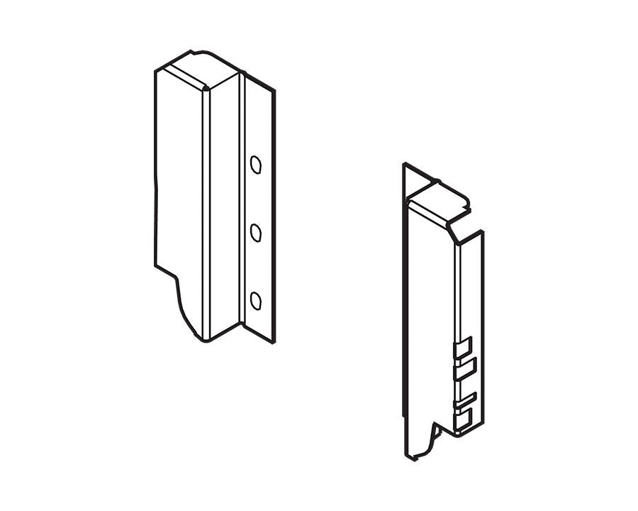 Blum TANDEMBOX Antaro back fixing bracket, B-height 83 mm + 64 mm, silk white steel (part Z30B000S.04H)