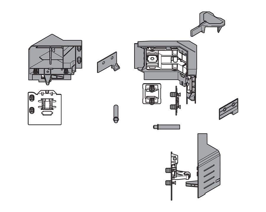 Blum TANDEMBOX Antaro front SYNCROMOTION set, M‑height 83 mm, silk white finish (Z33M00E0A6)
