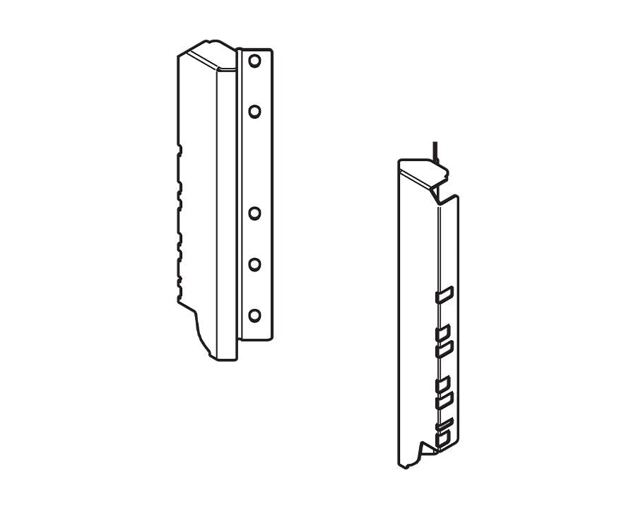 Blum TANDEMBOX Antaro SPACE CORNER back fixing brackets, D-height 183 mm, steel in silk white finish (part Z30D000SL45)