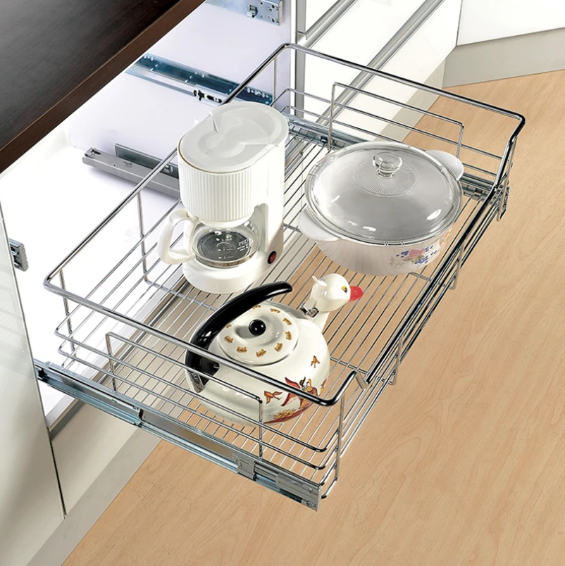 Chrome Wire Pull-Out Baskets – Fits 400mm Cabinet-1
