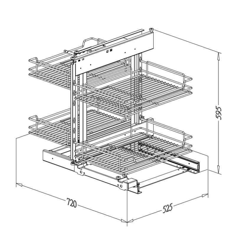 Chrome Full Access Corner Unit – For Blind Cabinets-1