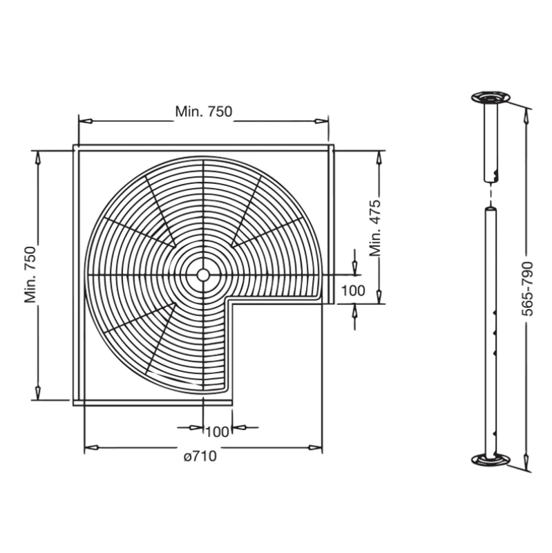 270° Lazy Susan Corner Unit – 2 Sizes-3