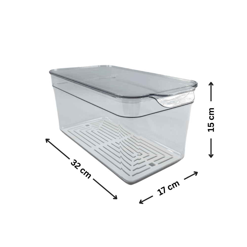 Clear Fridge Organiser with Lid-2