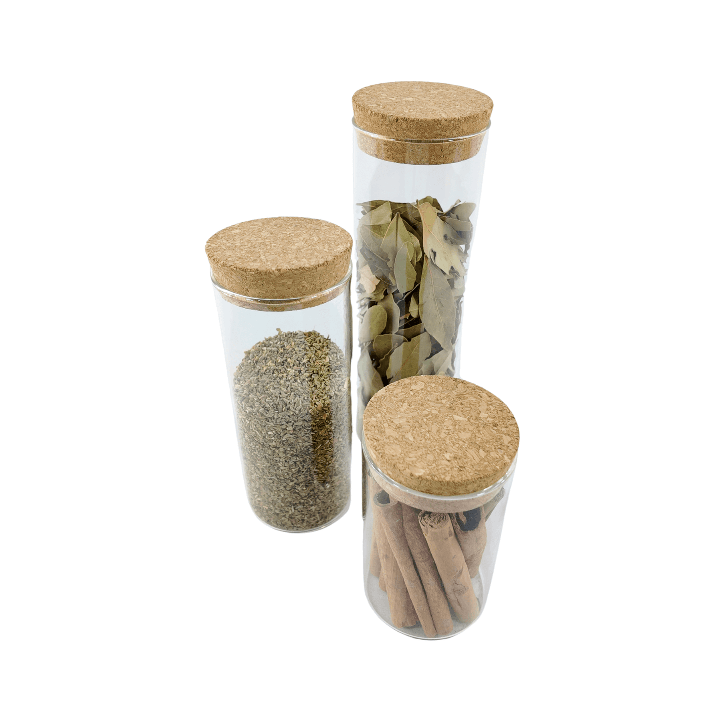 Glass Storage Jars with Cork Lid – 410ml (Set of 6)-3