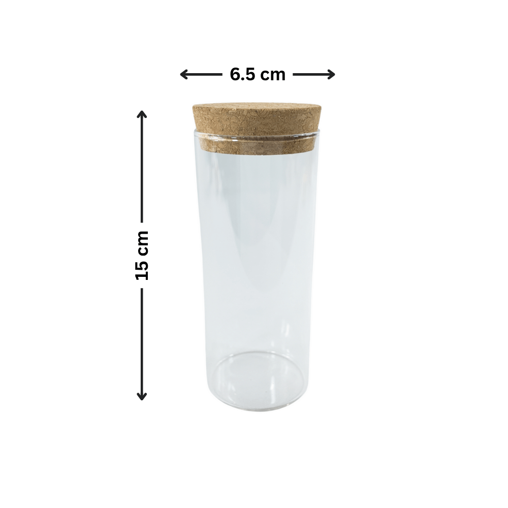 Glass Storage Jars with Cork Lid – 410ml (Set of 6)-2
