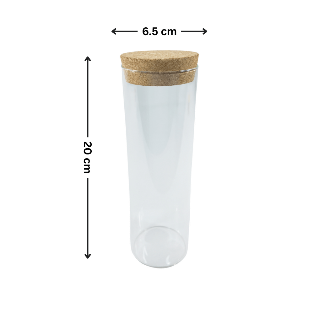 Glass Storage Jars with Cork Lid – 550ml (Set of 6)-2