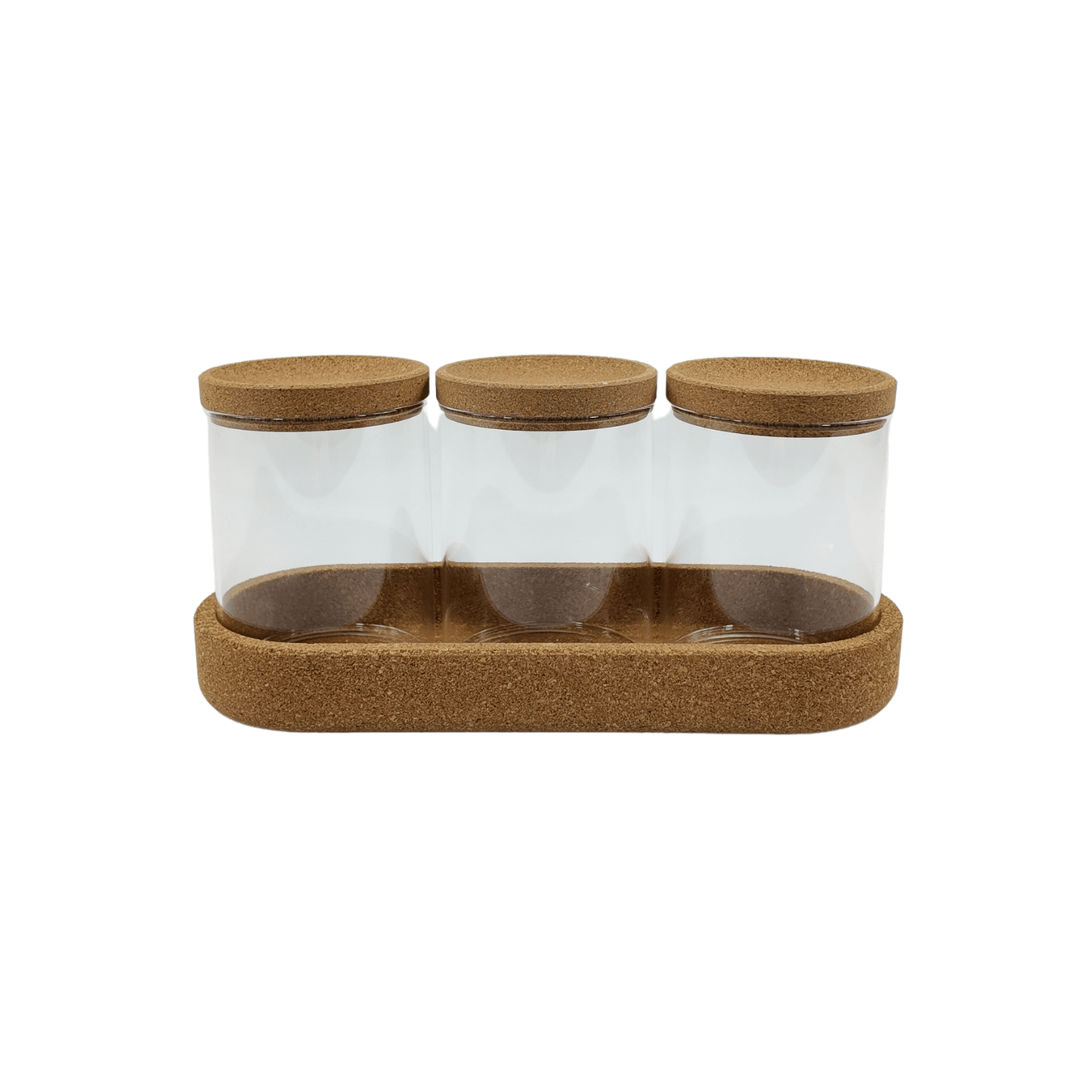 Glass Jar Trio with Cork Lids – 450ml Pantry Set-2
