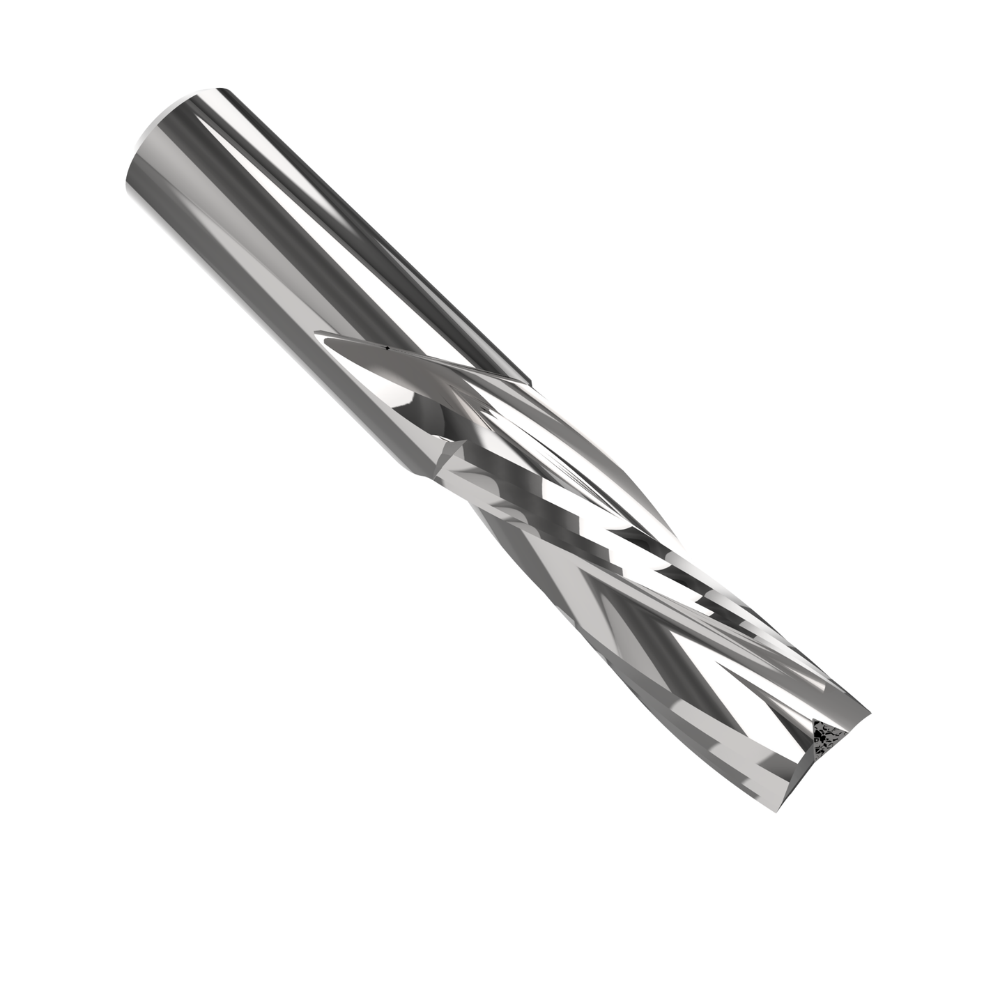3-flute coated finishing spiral router bit, 25mm diameter, 75mm cutting length, precision CNC bit for smooth cuts in wood, MDF, plywood, and laminates