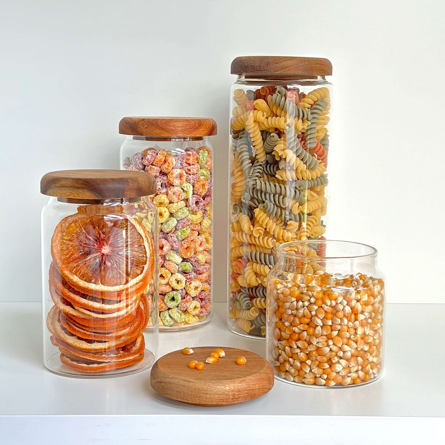 1200ml Acacia Glass Jar – Airtight Kitchen Storage-4