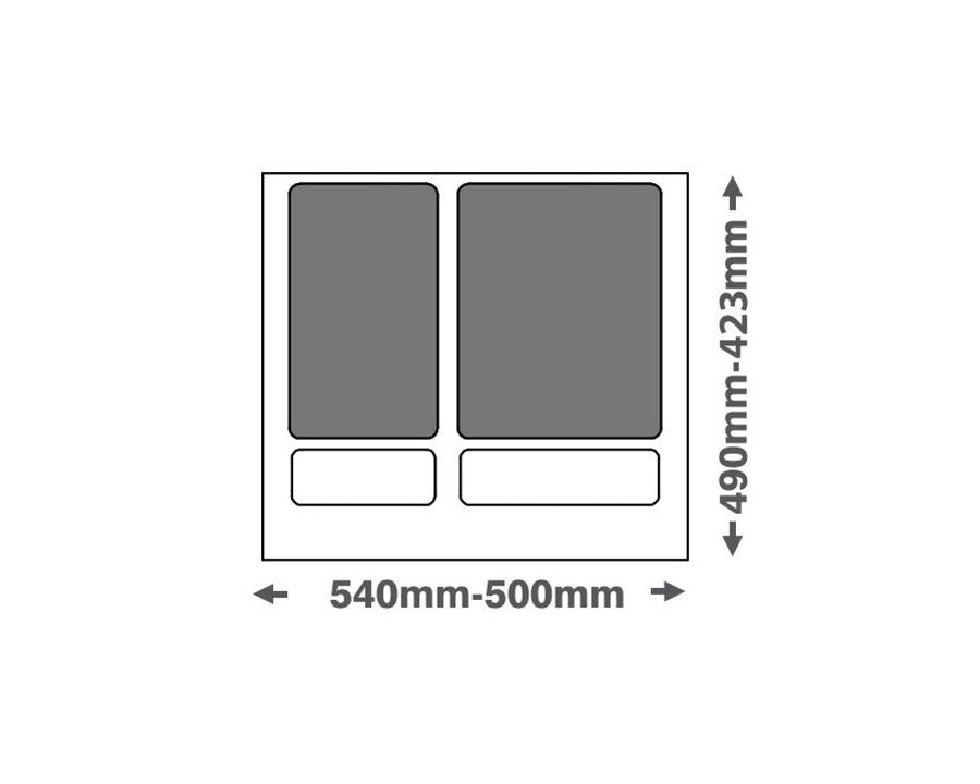 Imperial 35L (1x15L + 1x20L) Kitchen Bin in Dark Grey. To suit 600mm cabinet