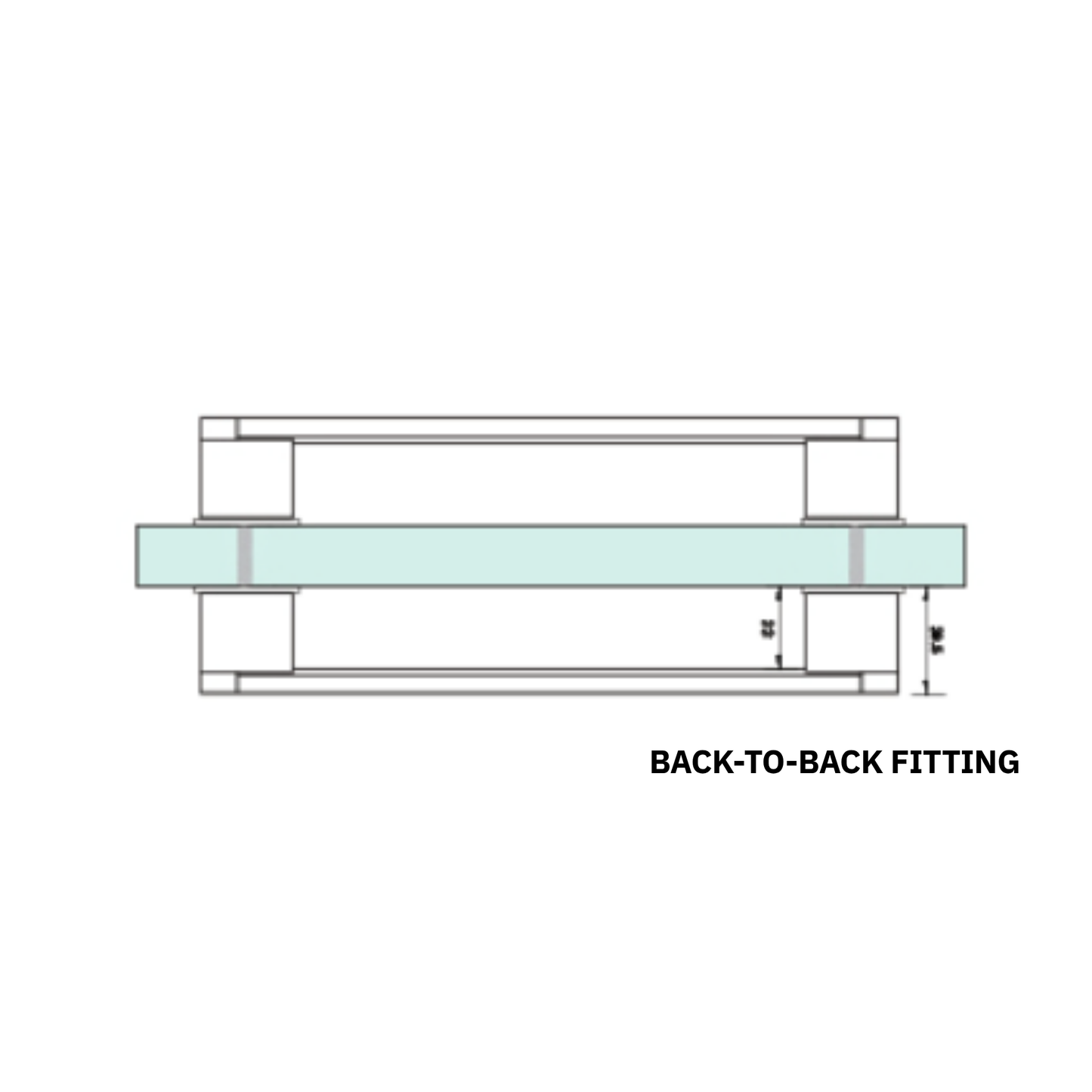 Kethy 12mm stainless steel bevel edge back to back handle set – modern door handle for glass doors, timber doors, and cabinetry