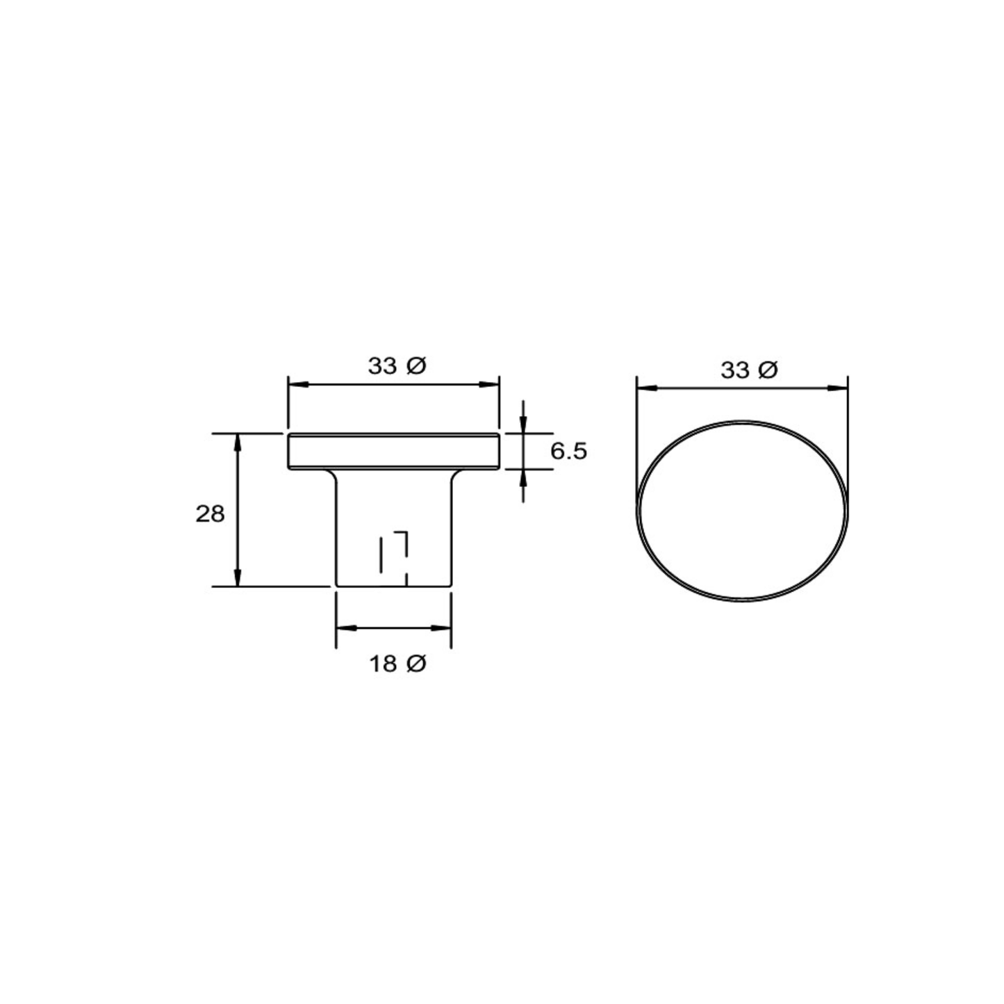 Kethy 33mm cabinet knob with modern round design for kitchen cupboards, drawers, and furniture doors