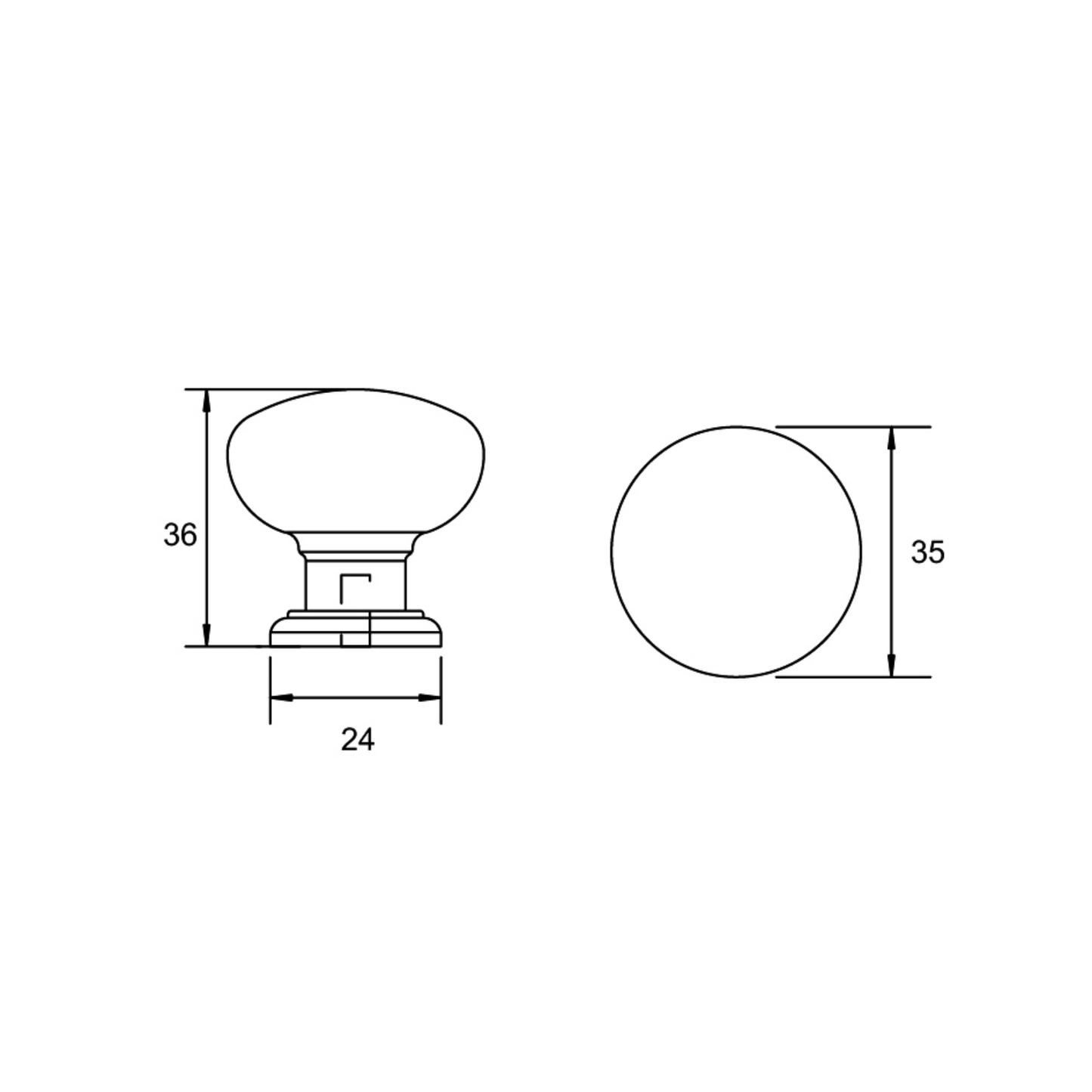 Kethy 35mm cast iron cabinet knob with traditional round design for kitchen cupboards, drawers, and furniture doors