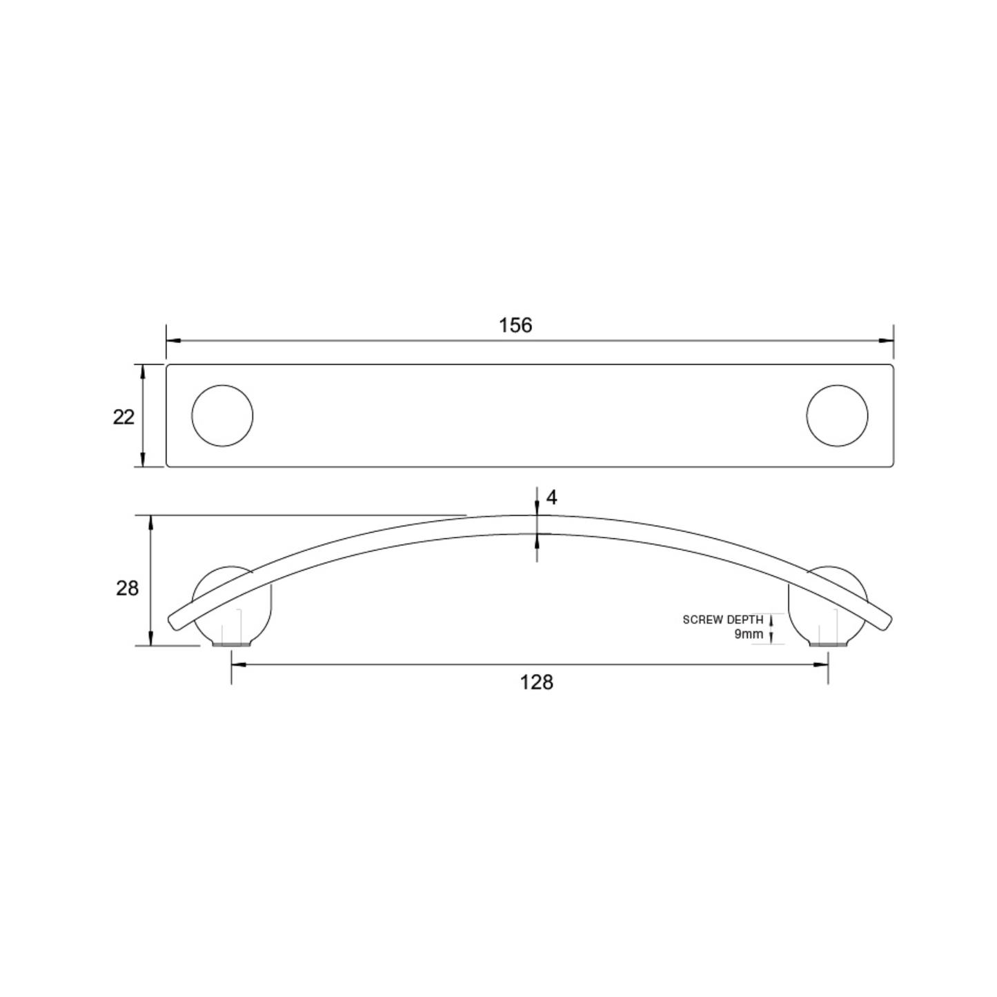 Kethy Flat Hampton 128mm cabinet handle with modern flat design for kitchen cupboards, drawers, and furniture doors
