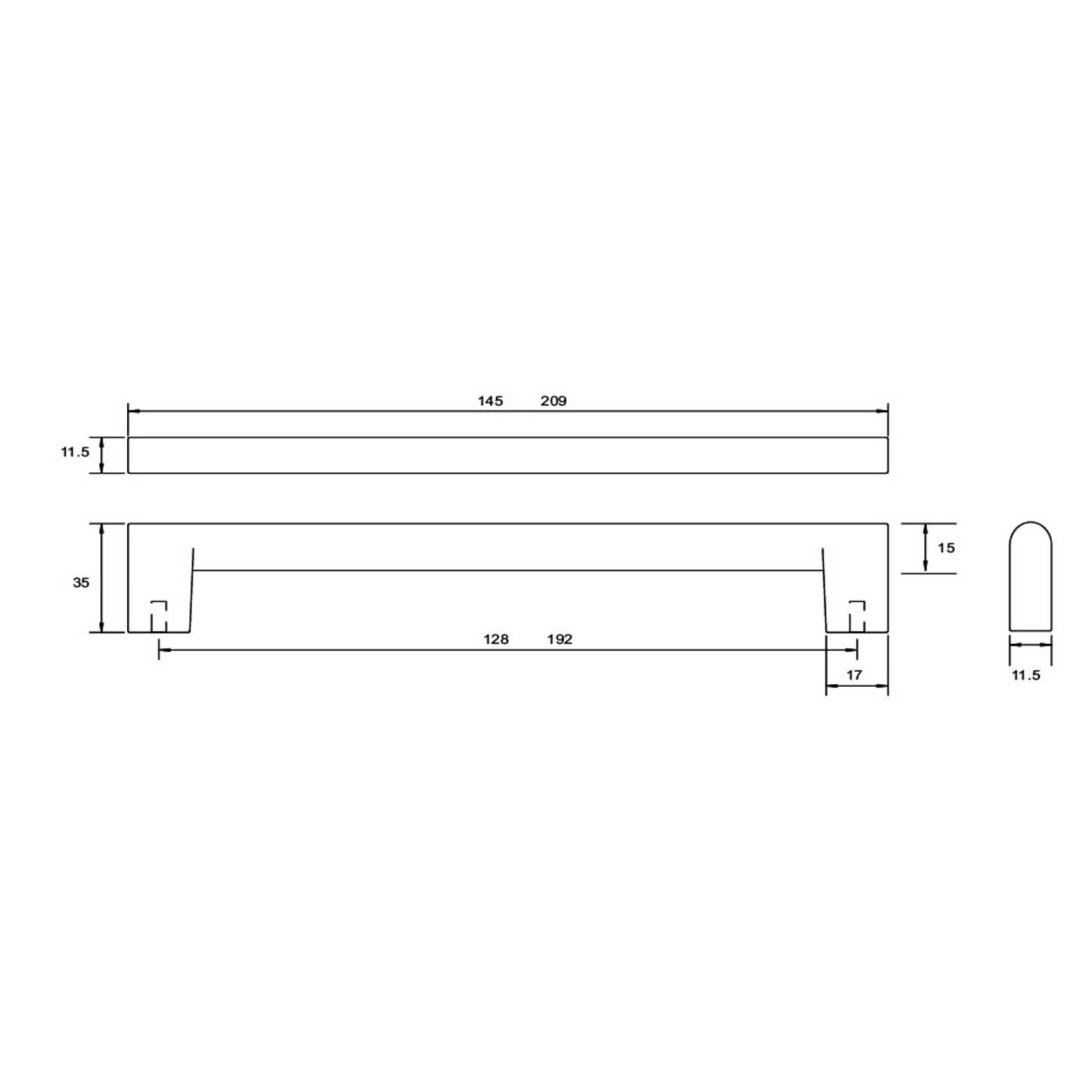 Kethy industrial cabinet handle with modern minimalist design for kitchen cupboards, drawers, and furniture doors