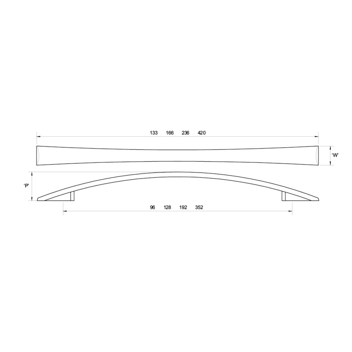 Kethy Loftus cabinet handle modern flat bow pull handle for kitchen cabinets and drawers in polished chrome or stainless effect finish