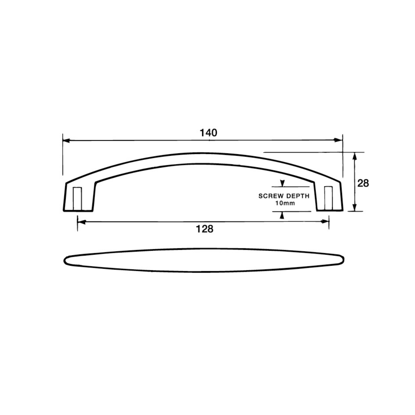 Kethy Malibu 128mm cabinet pull handle modern stainless effect handle for kitchen cabinets and drawers
