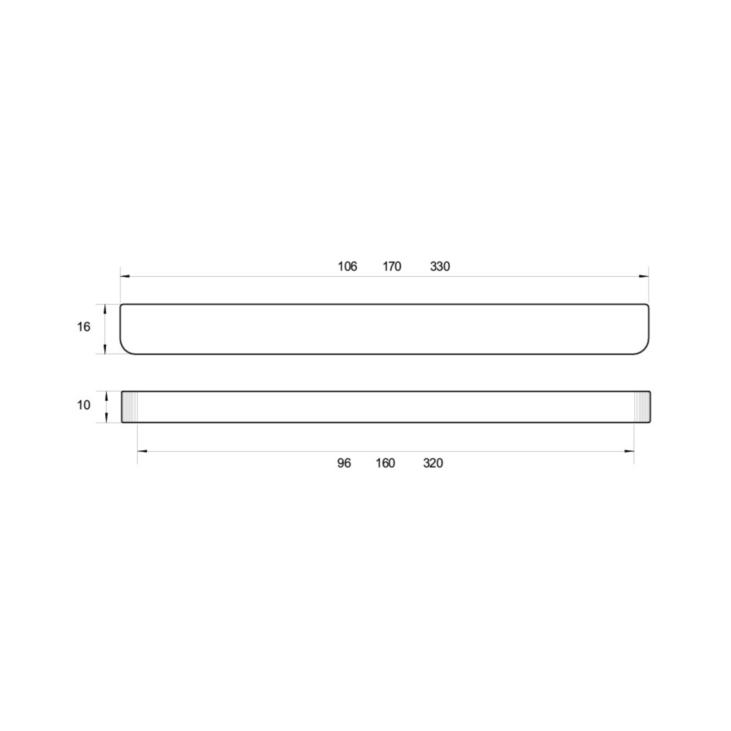 Kethy slimline cabinet handle ultra modern slim pull handle for kitchen cabinets and drawers in minimalist metal finish