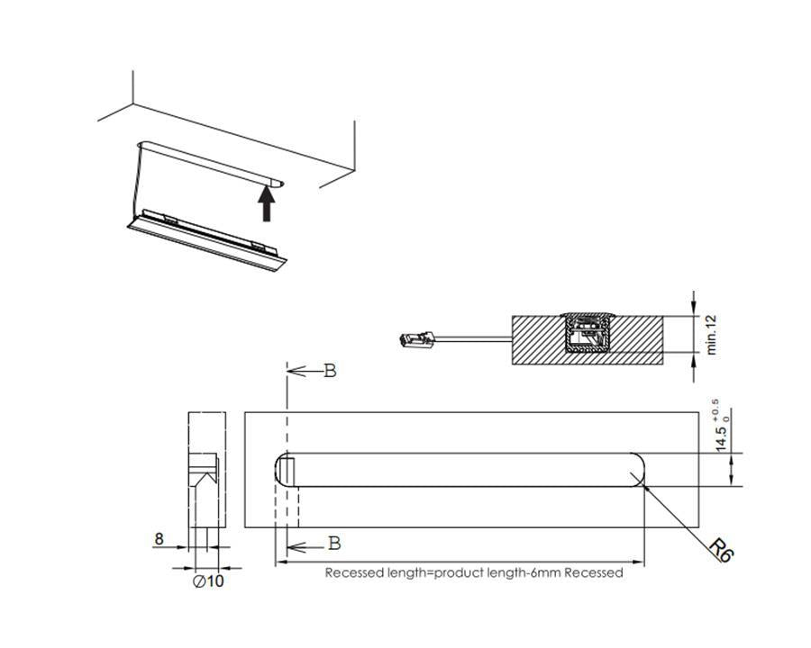 L&S Malindi Meccano aluminium profile, 3m length – durable and flexible LED strip channel for recessed or surface-mounted LED lighting.