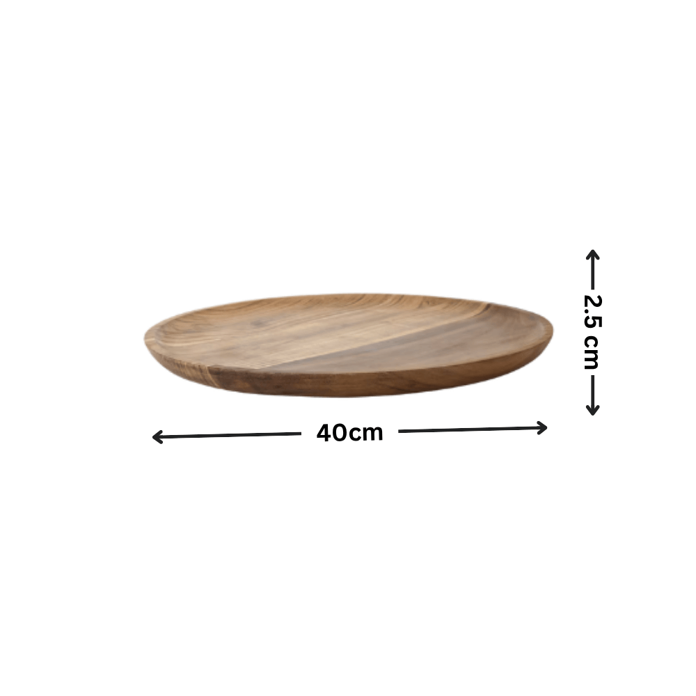 Large Acacia Round Serving Tray – Entertain with Elegance-1