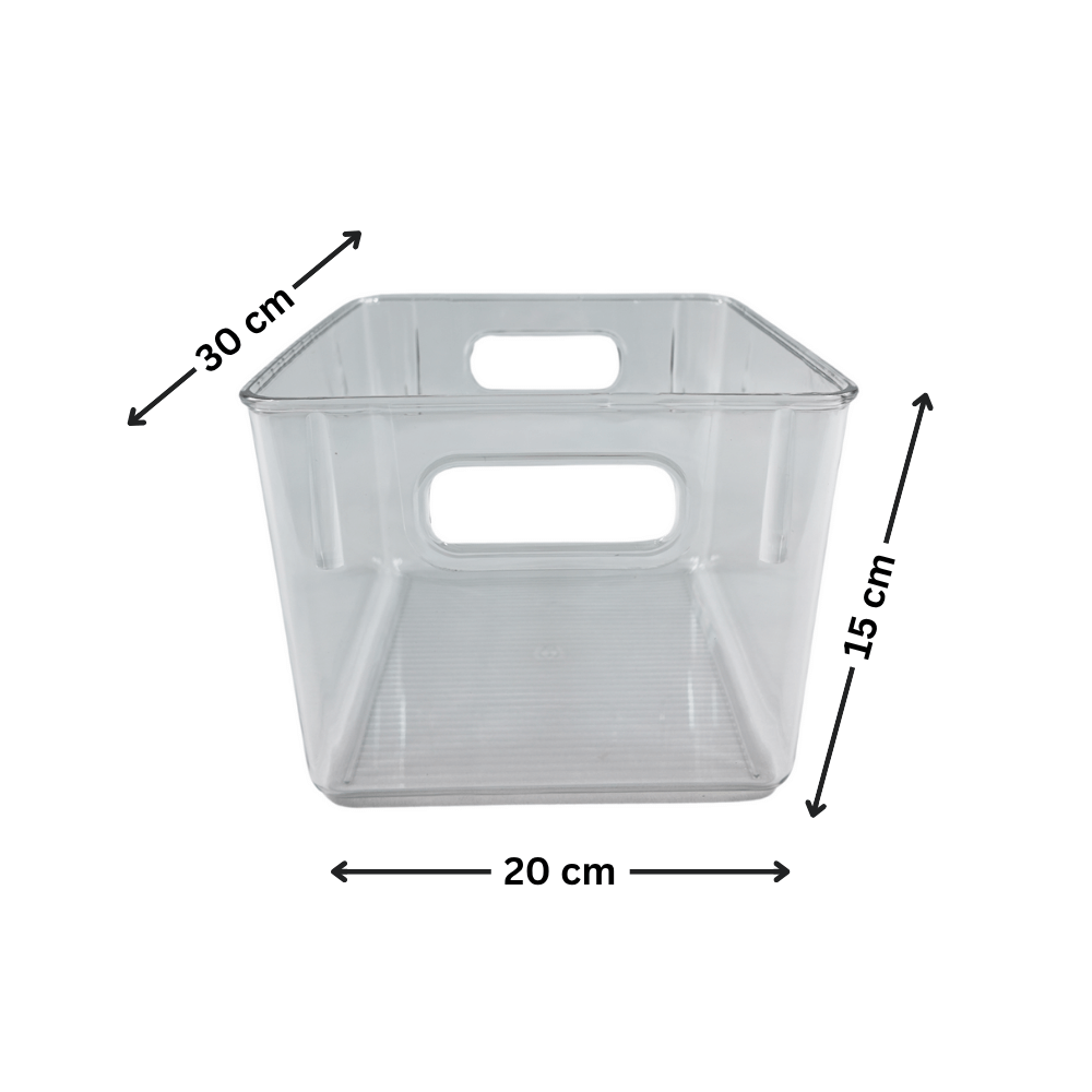 Large Bathroom Clear Tub – Stackable Plastic Organiser-1