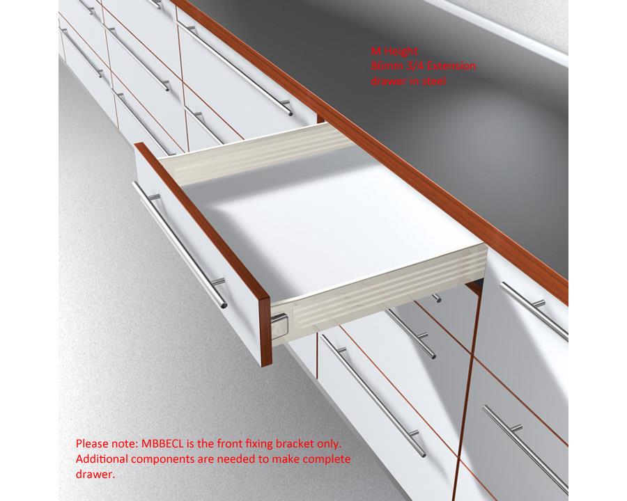 Blum METABOX Front Fixing Bracket. Height M/K/H. EXPANDO. Left Hand ZSF.130E by W&B