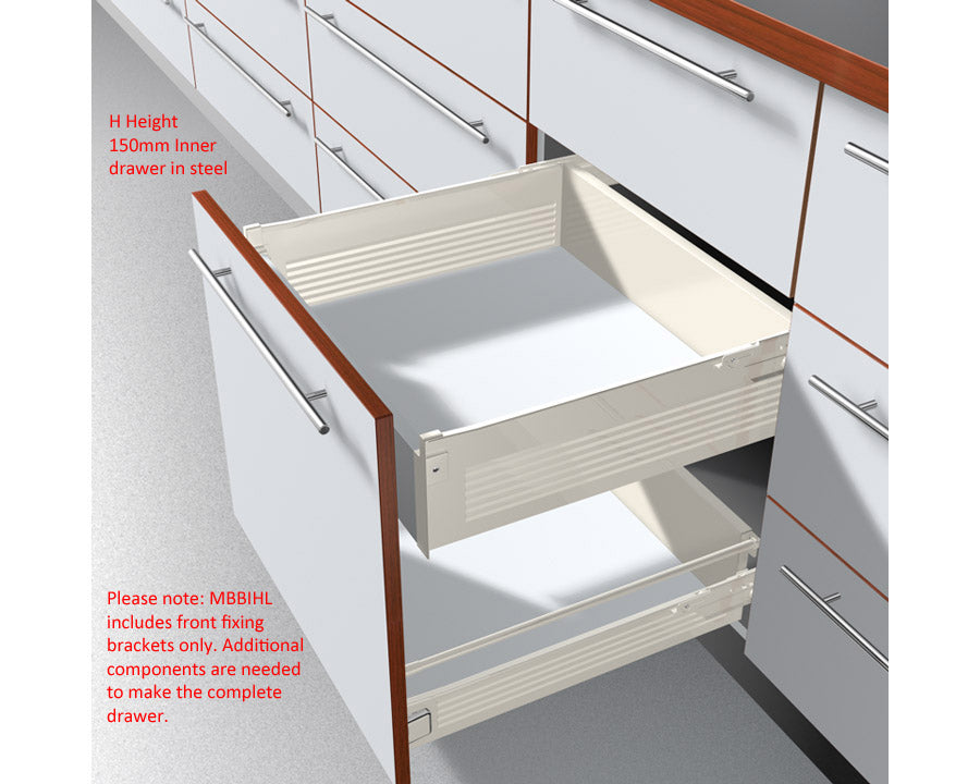 Blum METABOX Front Fixing Bracket, H Height, For INNER Drawer. Left Hand by W&B