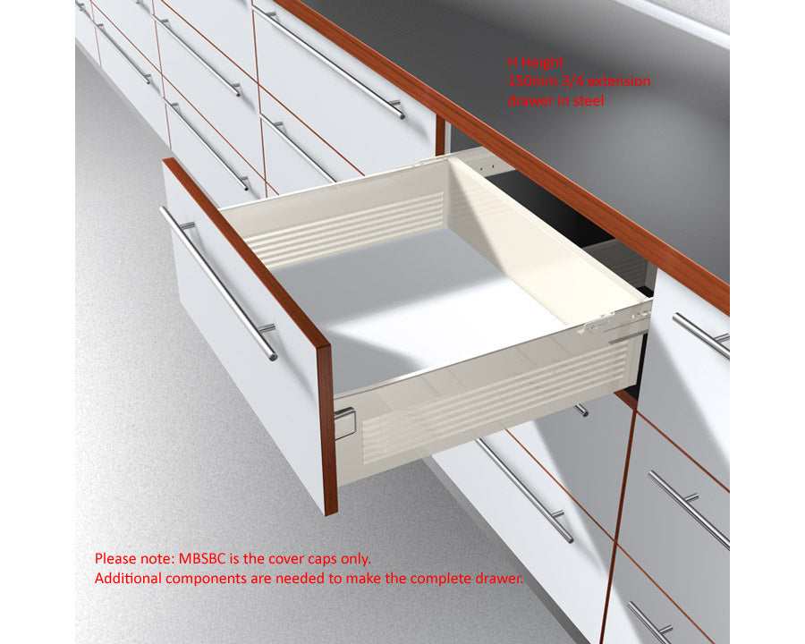 Blum METABOX Cover Cap, Rectangular Symmetrical In Cream by W&B