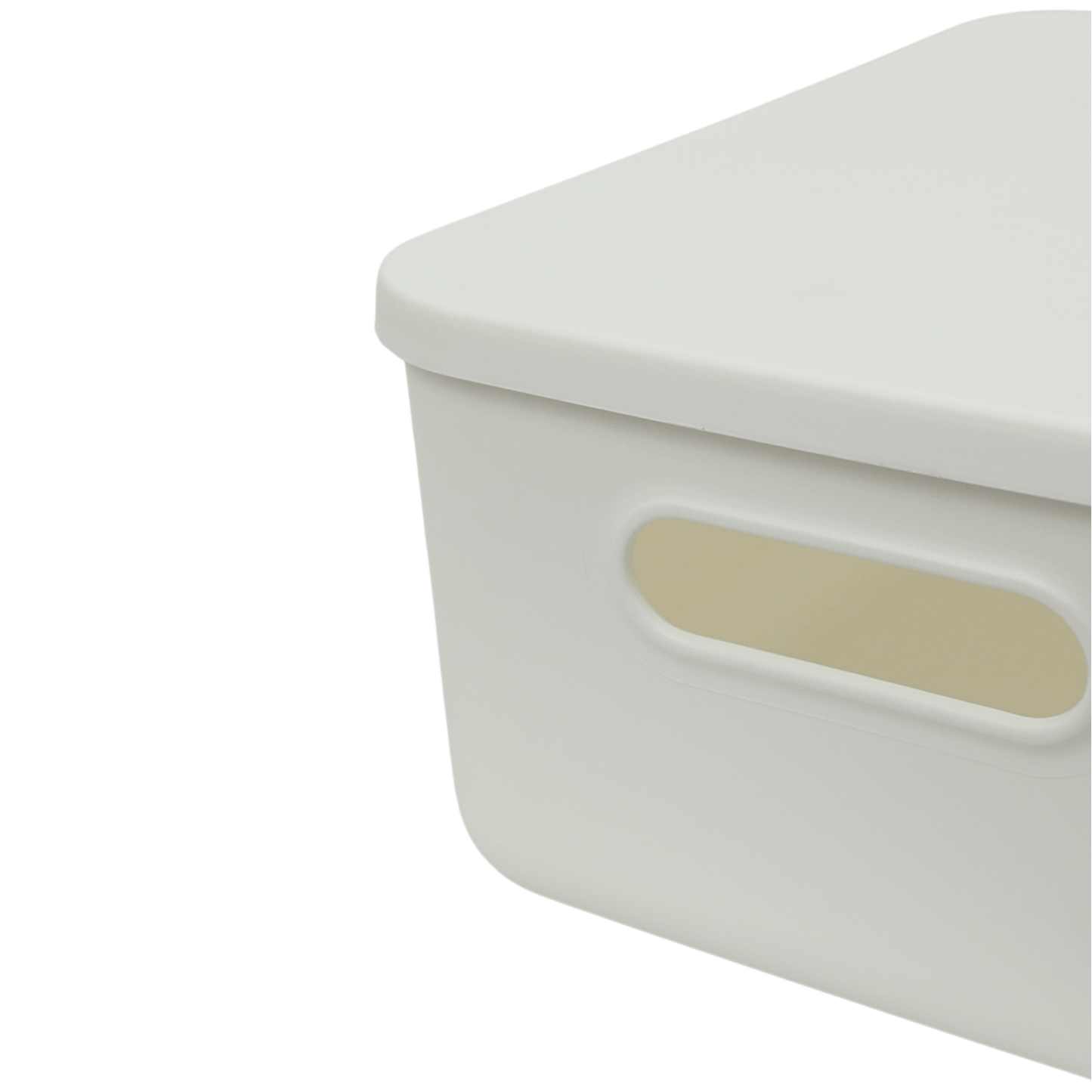 Medium White Storage Tub with Lid-3