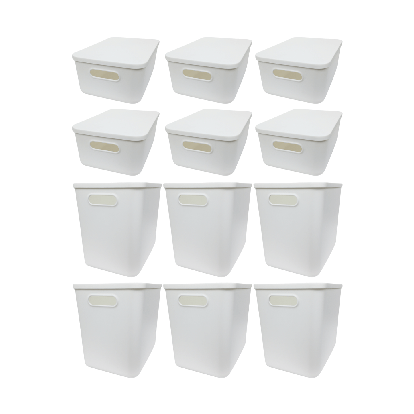 12-Pack White Storage Tubs with Lids-0