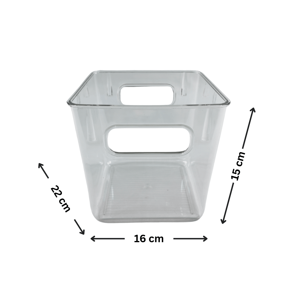Medium Clear Bathroom Tub – Stackable Storage Organiser-1