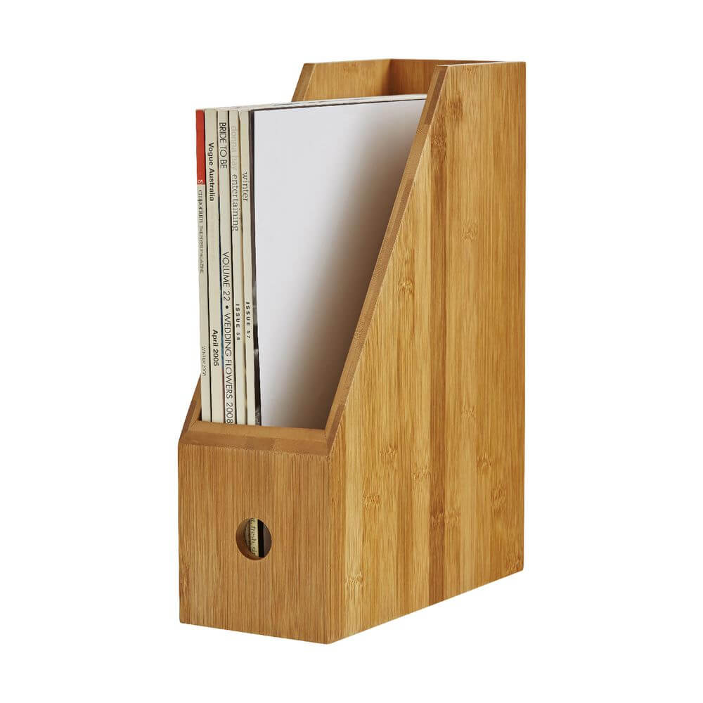 Bamboo Magazine Holder for Organised Storage-2