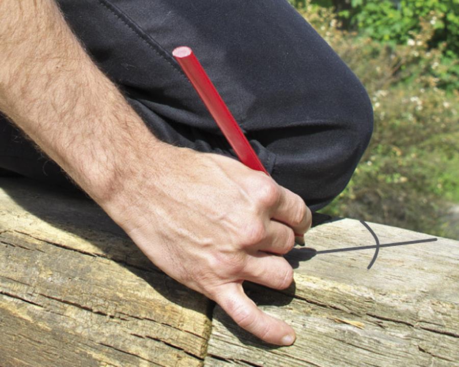 Pica Classic Red Carpenter Pencil. 24cm. Graphite 2H Lead by W&B