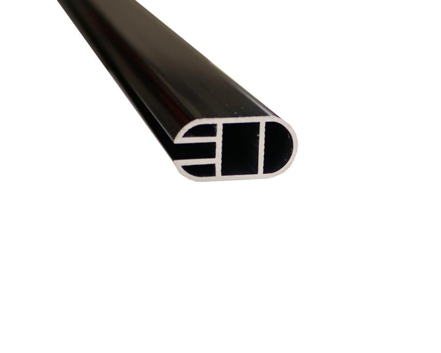 Aluminium Oval Wardrobe Rail in Black. Size: 3m. Thickness: 1.2mm. To suit L&S Mini Octopus Flexible Strip Reel