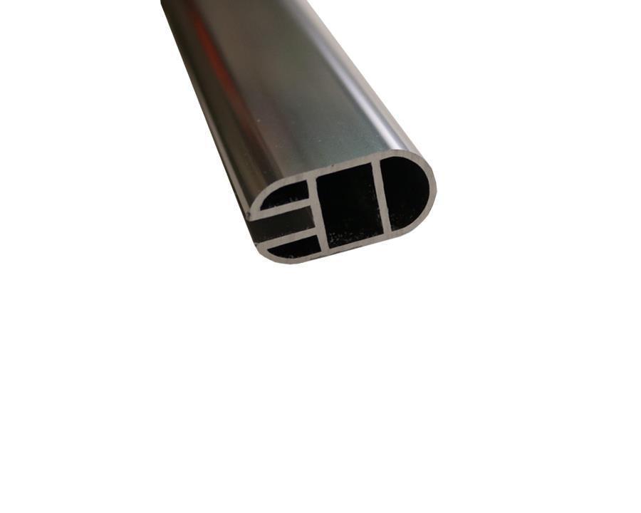 Aluminium Oval Wardrobe Rail in Chrome. Size: 3m. Thickness: 1.2mm. To suit L&S Mini Octopus Flexible Strip Reel