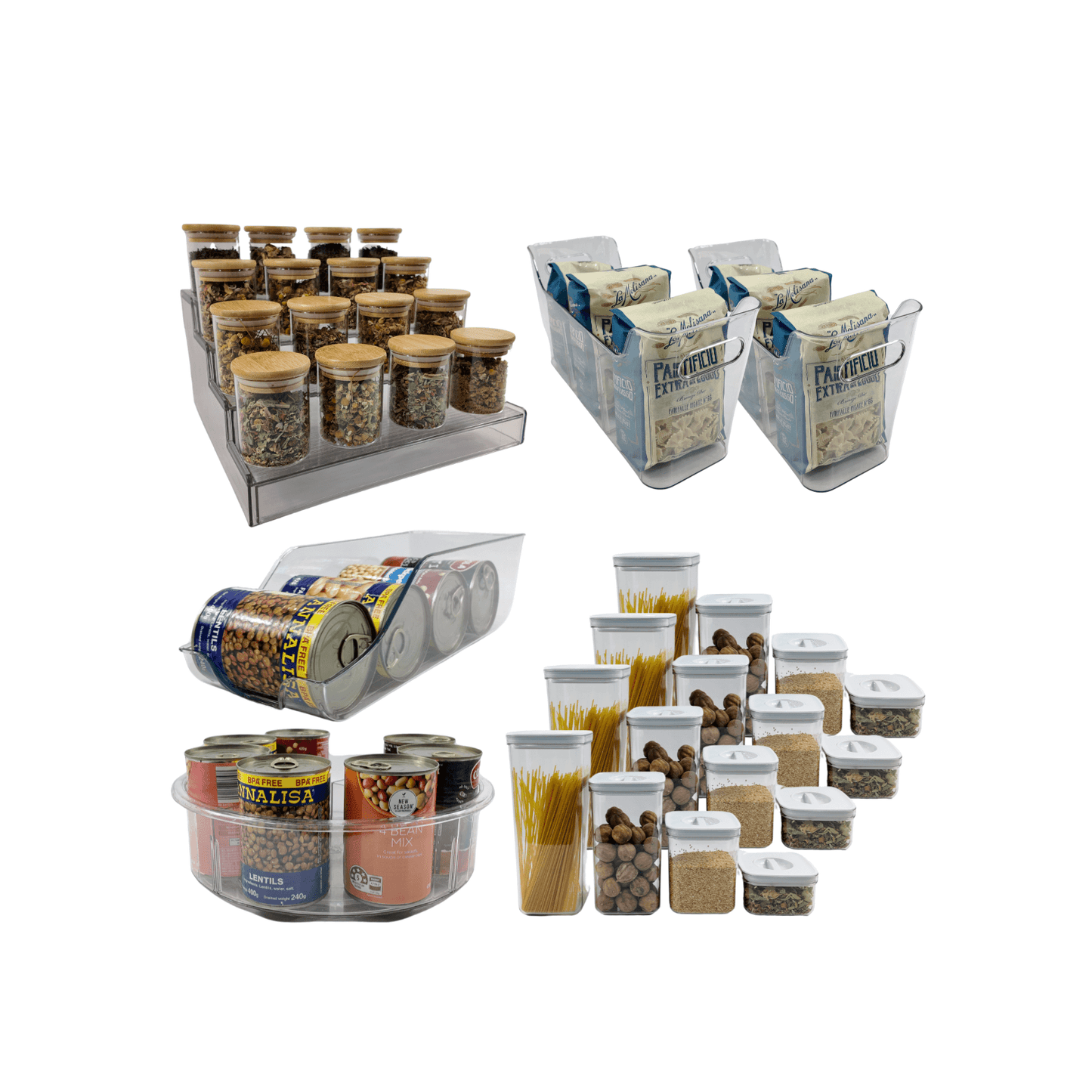 Clear Small Pantry Organizer Set – 18 Pack-0