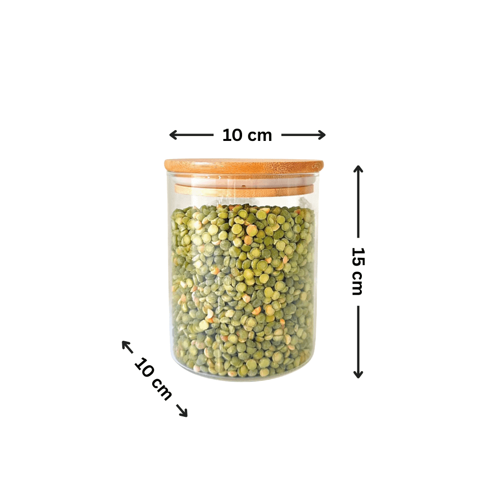 1050ml Glass Storage Jar with Bamboo Lid-3