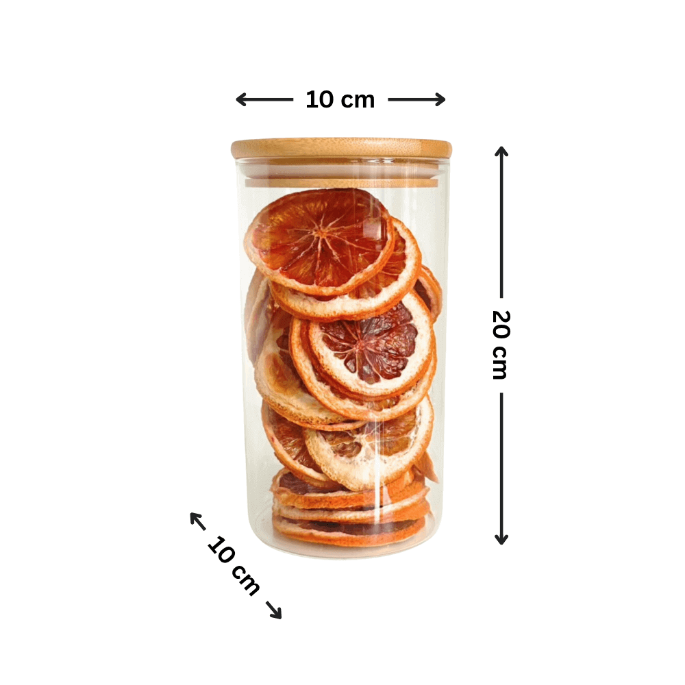 Round Bamboo Pantry Glass Jar Set – 5 Stackable Sizes-4