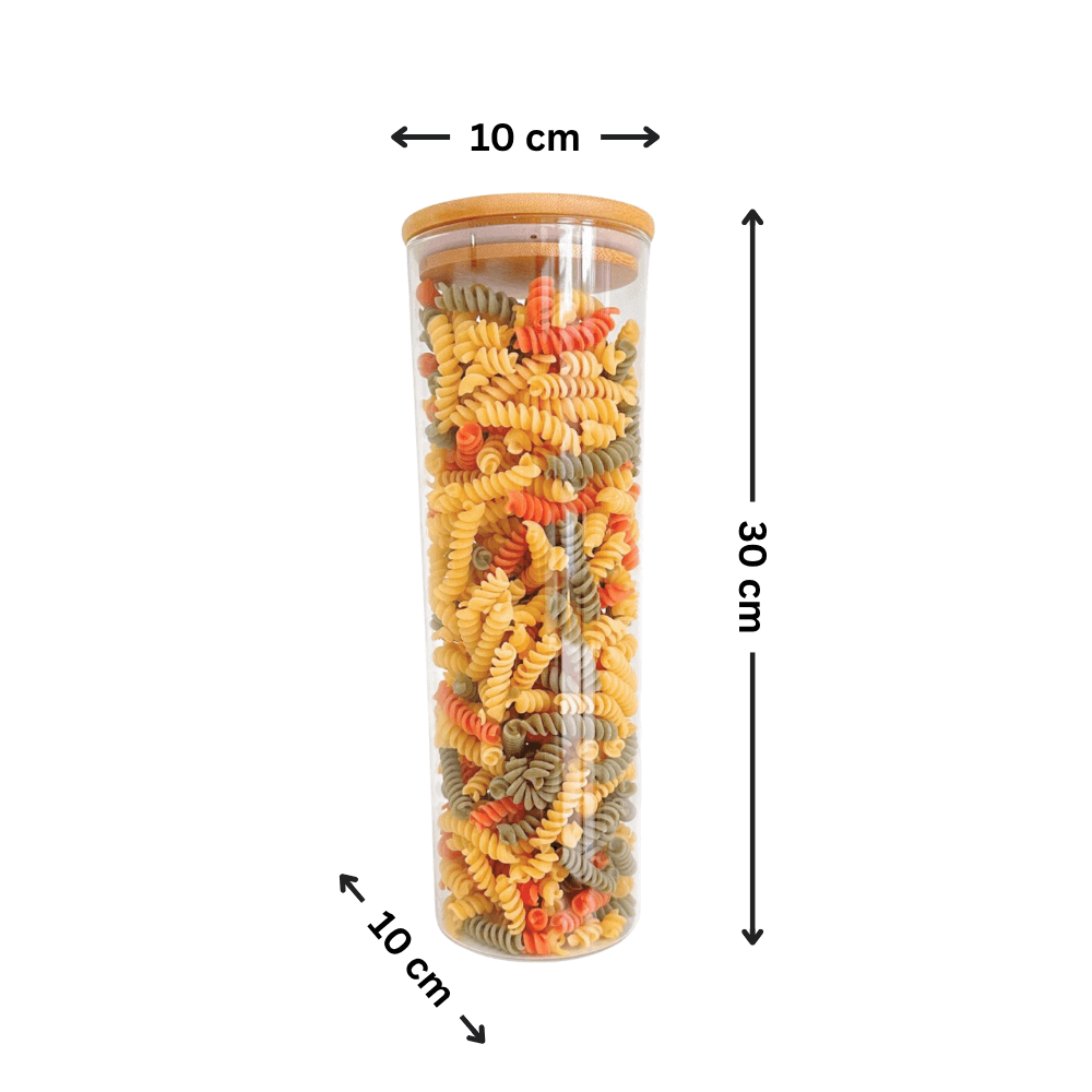 2100ml Glass Storage Jar with Bamboo Lid-1