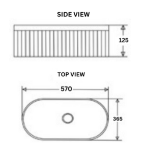 Imperial Fluted Wash Basin | Matte White | 570MM