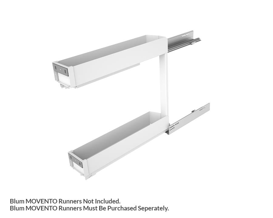SIGE™ Pro Line Side Mount Soft Close Bottle Rack | White | 150mm Carcase