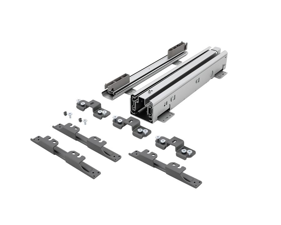 SIGE Materia 120kg | Soft Close Runner and Bracket Set | Orion Grey | Suits 450mm Pantry Unit.