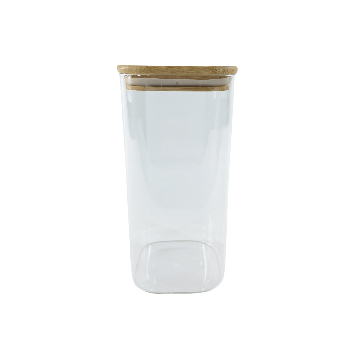 Square Glass Jar with Bamboo Lid – 1250ml Pantry Storage-2