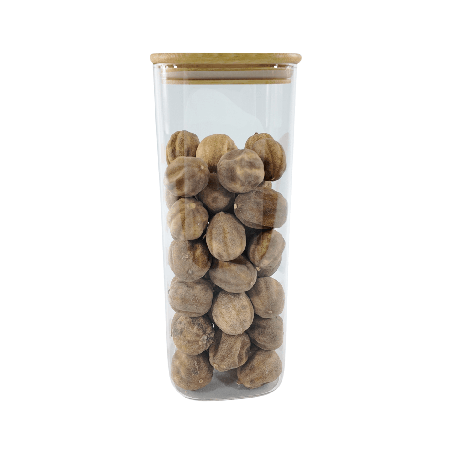 Square Glass Jar with Bamboo Lid – 1500ml Pantry Storage-0