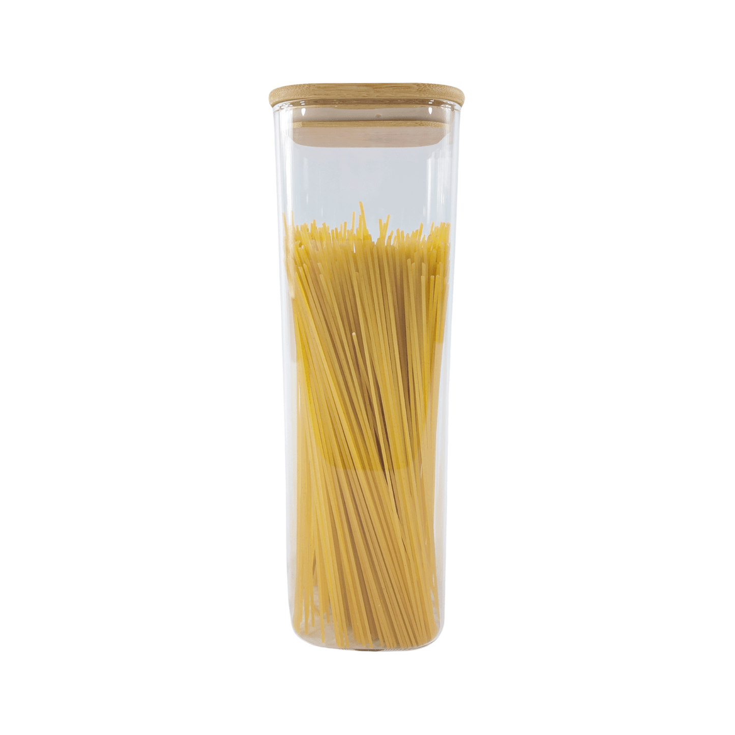 Square Glass Jar with Bamboo Lid – 2300ml Pantry Storage-0