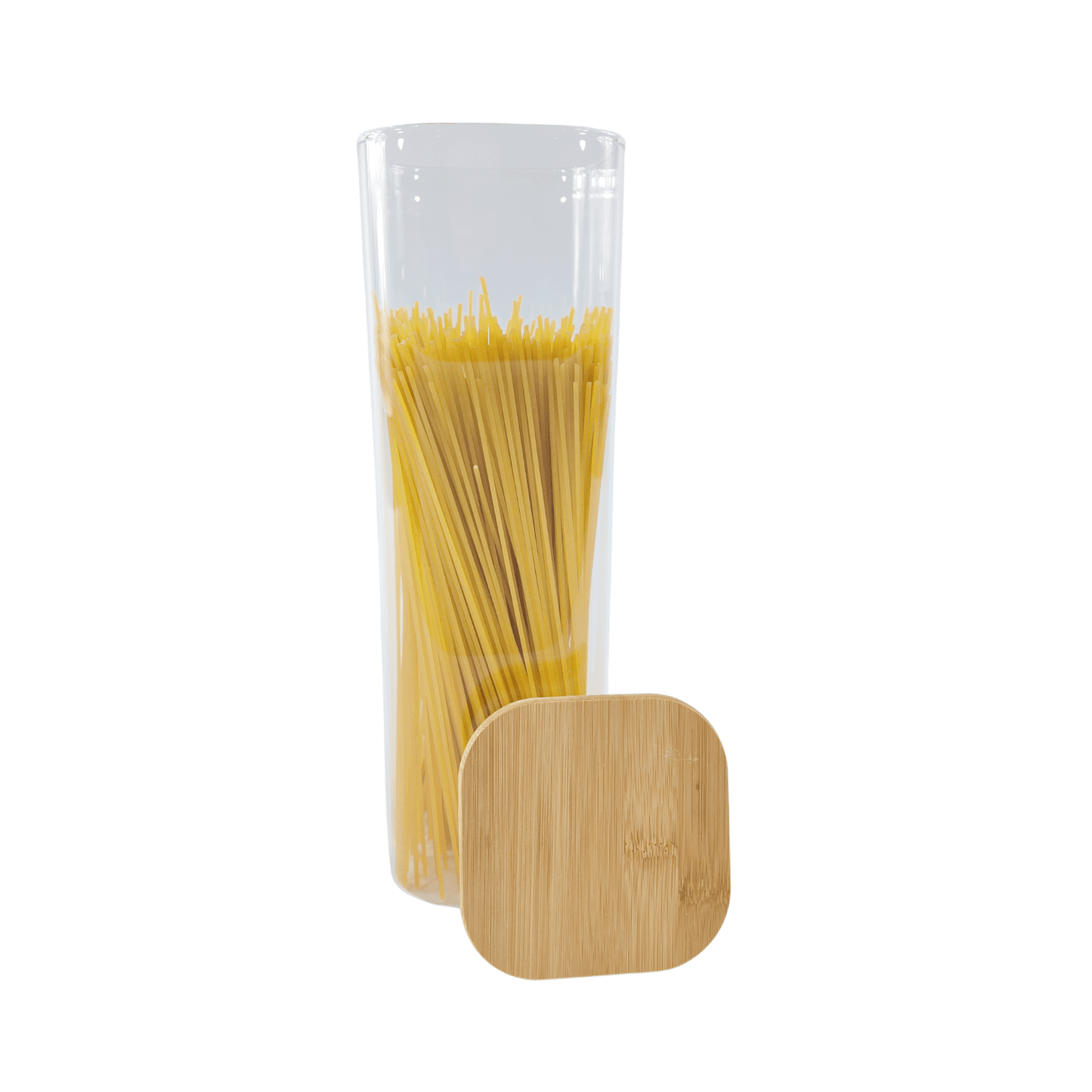 Square Glass Jar with Bamboo Lid – 2300ml Pantry Storage-3